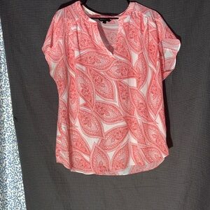 Banana Republic Women's Red Paisley Top
